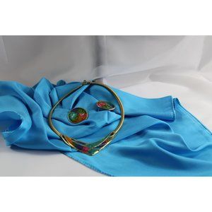 Fashion Jewelry Womans Costume Jewelry Colorful Necklace and Earrings